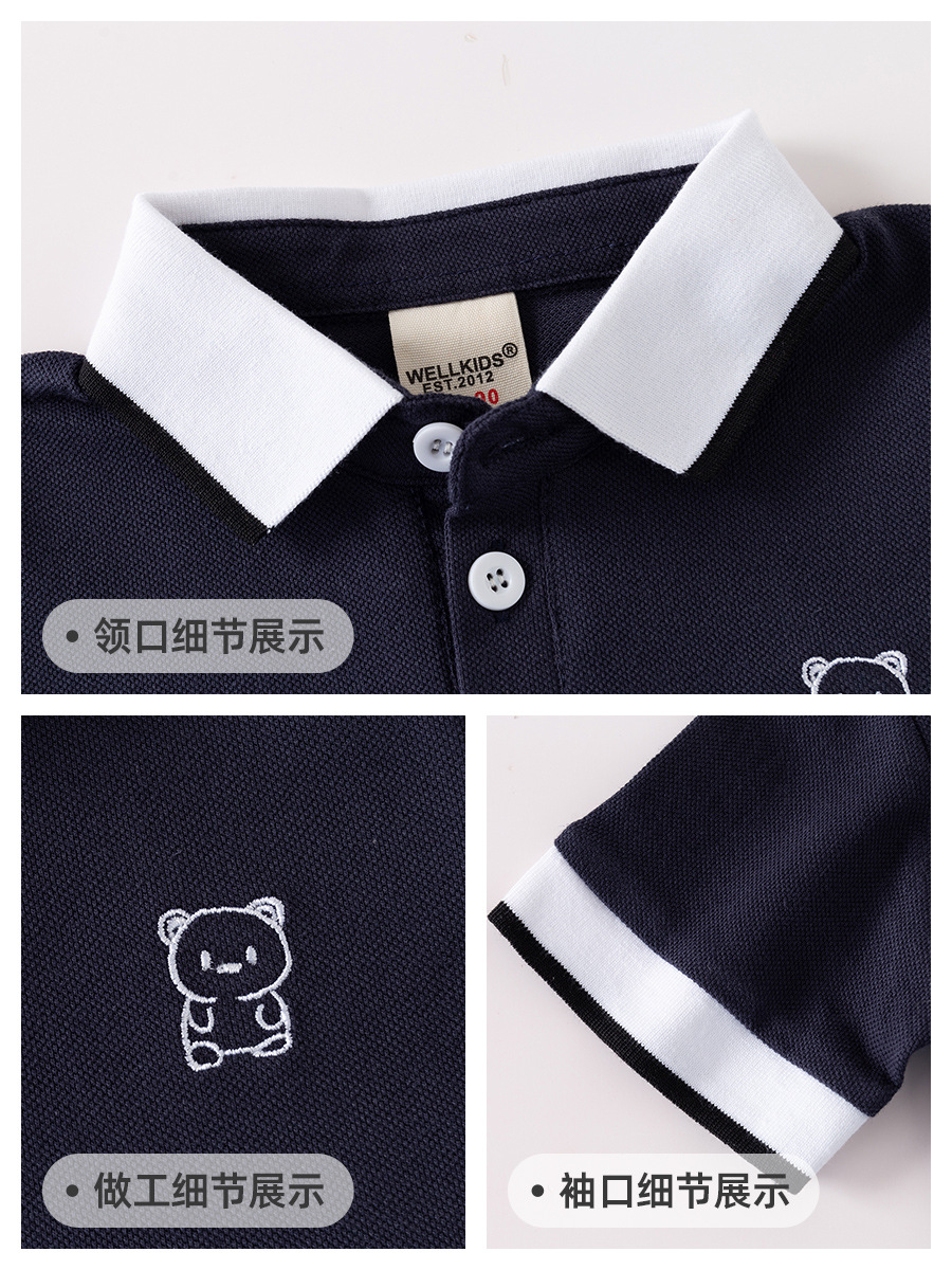 Children's short sleeve T-shirt 2025 new boys polo shirt baby half sleeve embroidered top tide Korean children's clothing wholesale