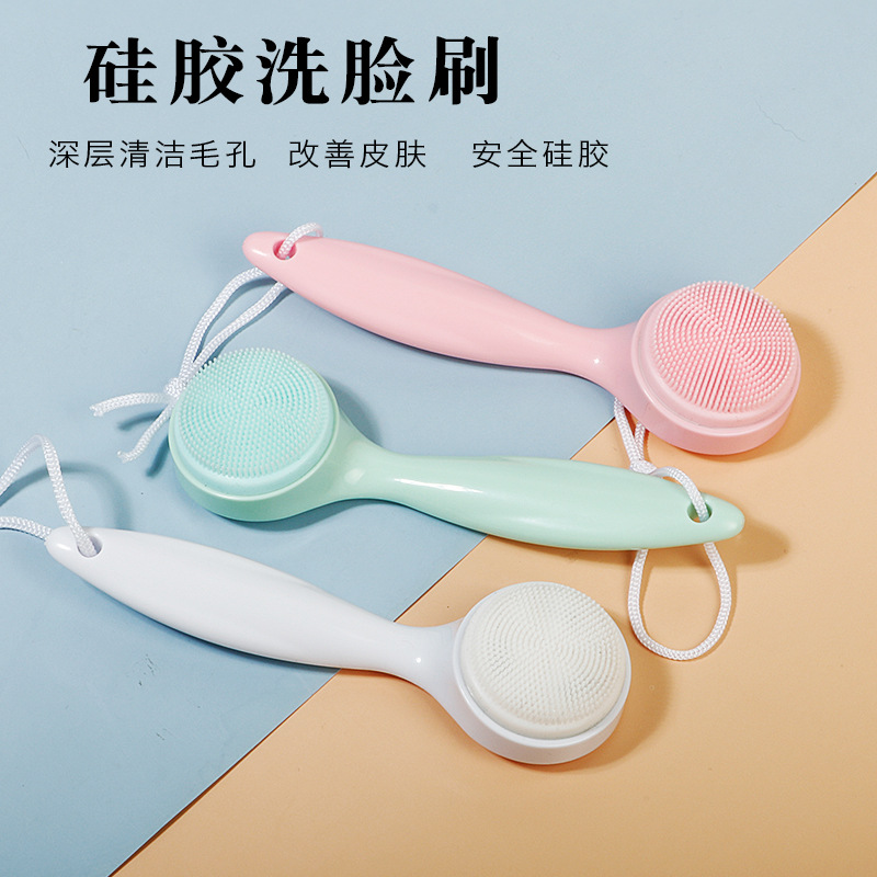 Silicone Handle Brush Face Brush 3D Manual Cleanser Cleaning Pore Blackhead Silicone Cleansing Brush Wholesale