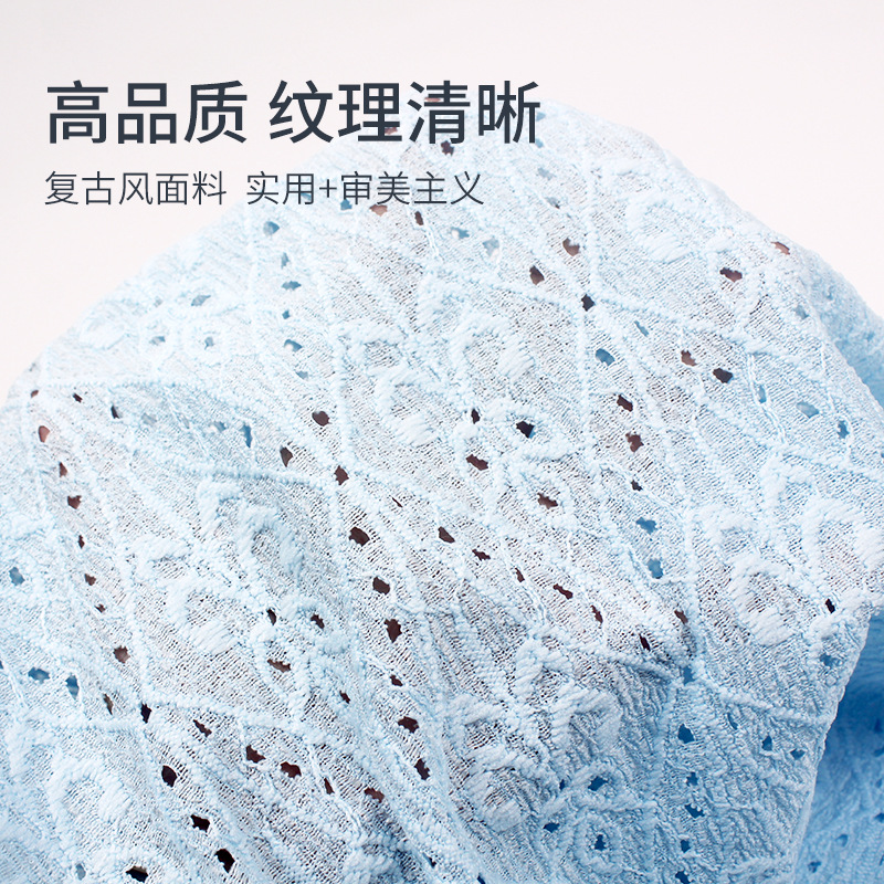 Трикотажный жаккард креп, синий и белый фарфор, жаккард 180 г, полиэстер-спандекс, морщинистая ткань для женщин весна-лето