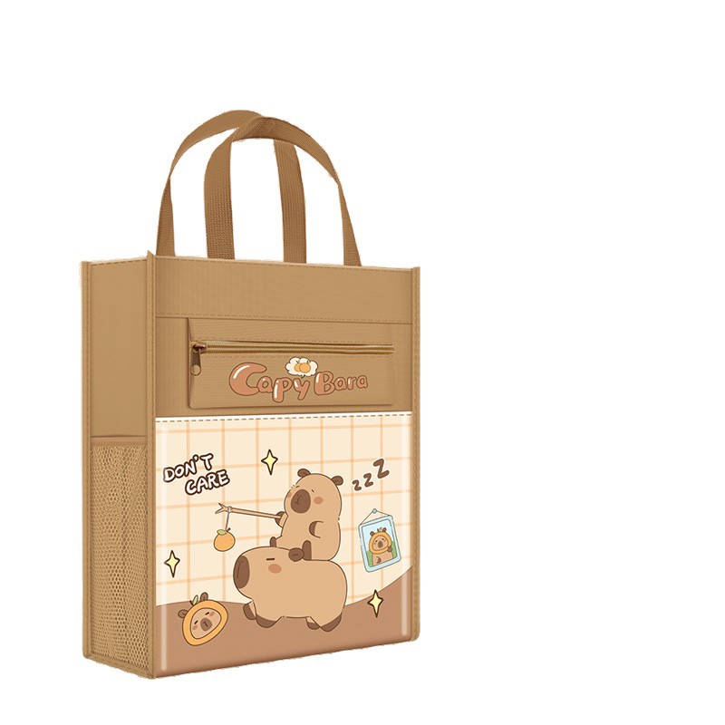 Large-Capacity Book Bag Canvas Storage Portable Document Bag Primary School Student Multi-Functional Stain-Resistant Canvas Cartoon Tutoring Bag