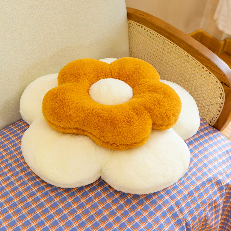 Xiaohongshu Popular Flower Cushion Round Plush Chair Cushion Plumeria Bay Window Cushion Memory Foam Butt Cushion