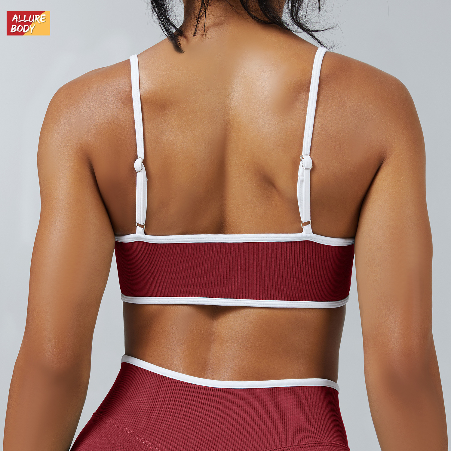 Cross-Border New Contrast Color Suspender Sports Bra Shockproof Yoga Bra Outdoor Fitness Yoga Top Sports Vest
