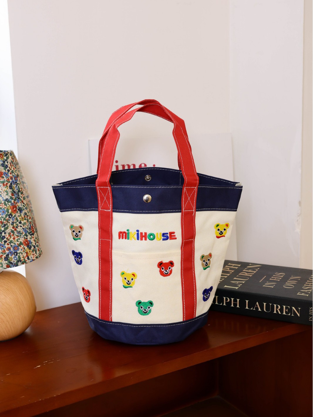 Miki Style Mommy Bag Baby Bag Canvas Satchel Lightweight Compact Large Capacity Mother and Baby Bag Outing Tote Bag Cartoon