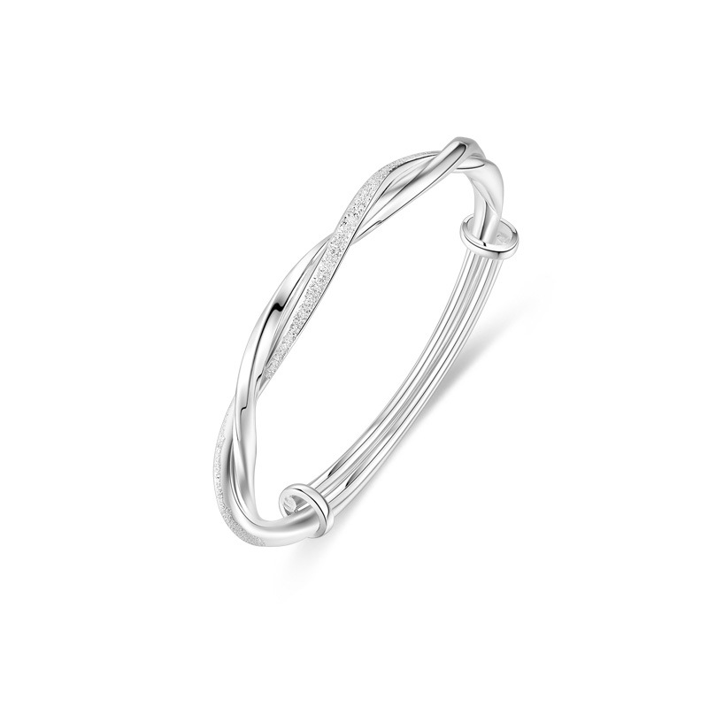 Mobius Ring Silver Bracelet for Women Sterling Silver 999 Bracelet Niche Accessible Luxury Birthday Gift for Girlfriend
