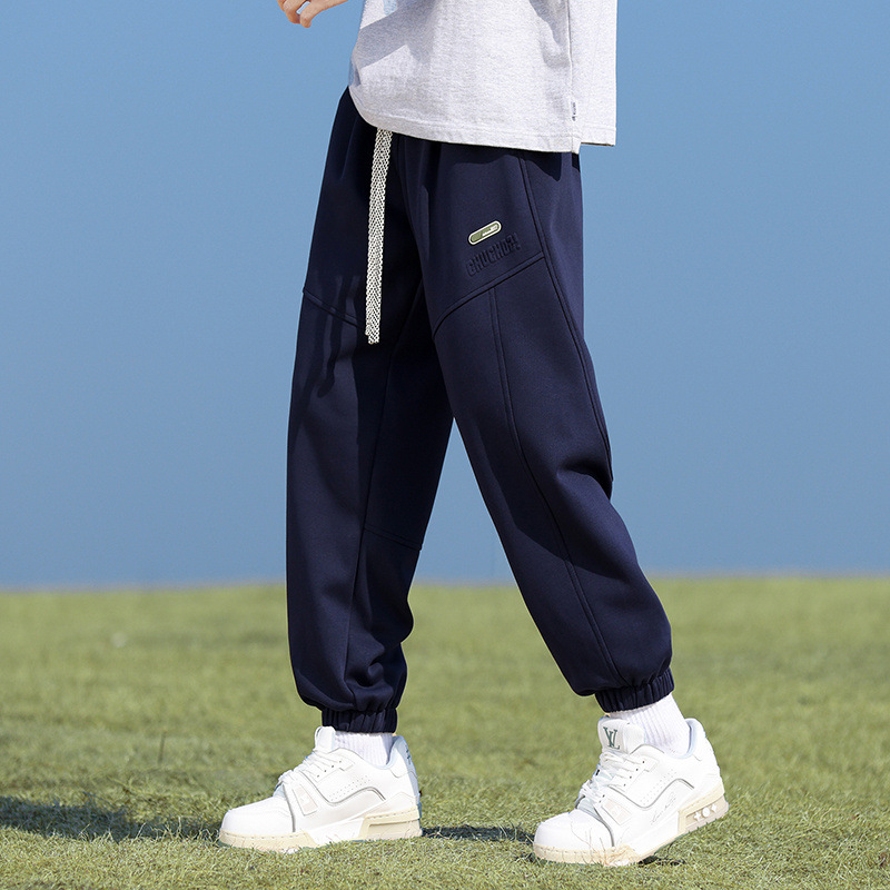 American casual pants men's loose ankle-tied plus size sports trousers 2024 new spring fashion brand sweatpants men