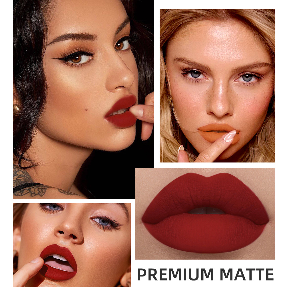 Qibest Non-Stick Lip Glaze Matte Matte Liquid Lipstick Non-Fading Lip Gloss Cross-Border European and American Wholesale