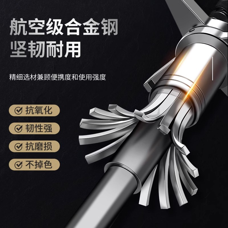 Expandable Baton Self-Defense Legal Weapon Iron Baton Spring Stick Anti-Wolf Supplies Car-Mounted Three-Section Baton Retractable Baton