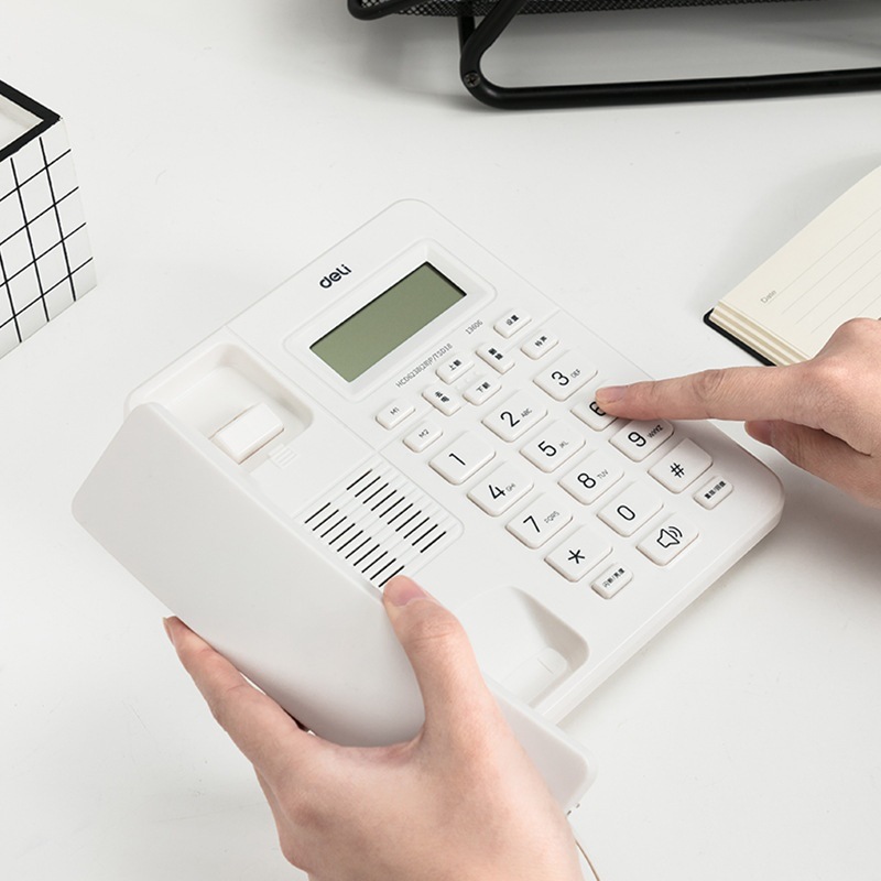 Deli 13606 telephone wired sitting fixed landline home office Caller ID