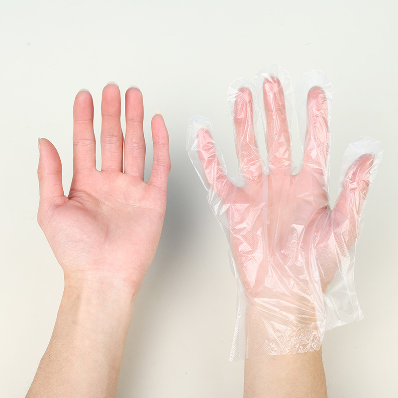 Disposable gloves independent packaging catering takeaway food transparent plastic PE film beauty thickening manufacturers wholesale