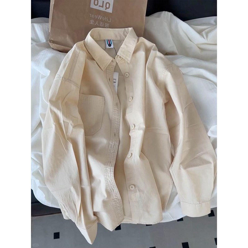 Рубашка из чистого хлопка для мужчин, осенний американский легкий стиль, высококачественная рубашка с длинным рукавом, многослойная, стирка в воде, повседневная куртка