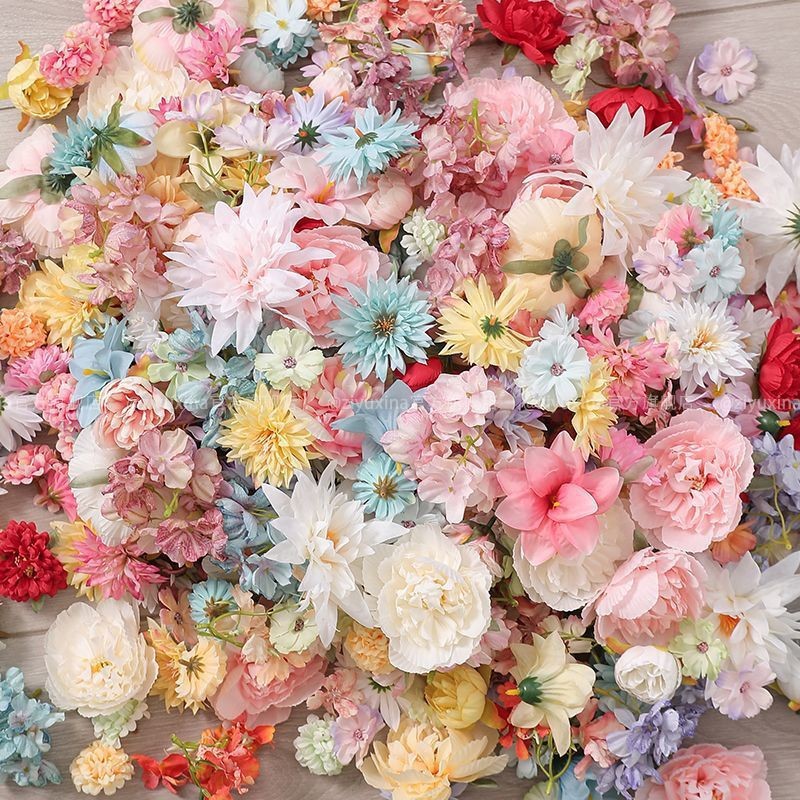 Pink wedding flower simulation rose diy fake flower wedding decoration home living room decoration flower ornaments wholesale