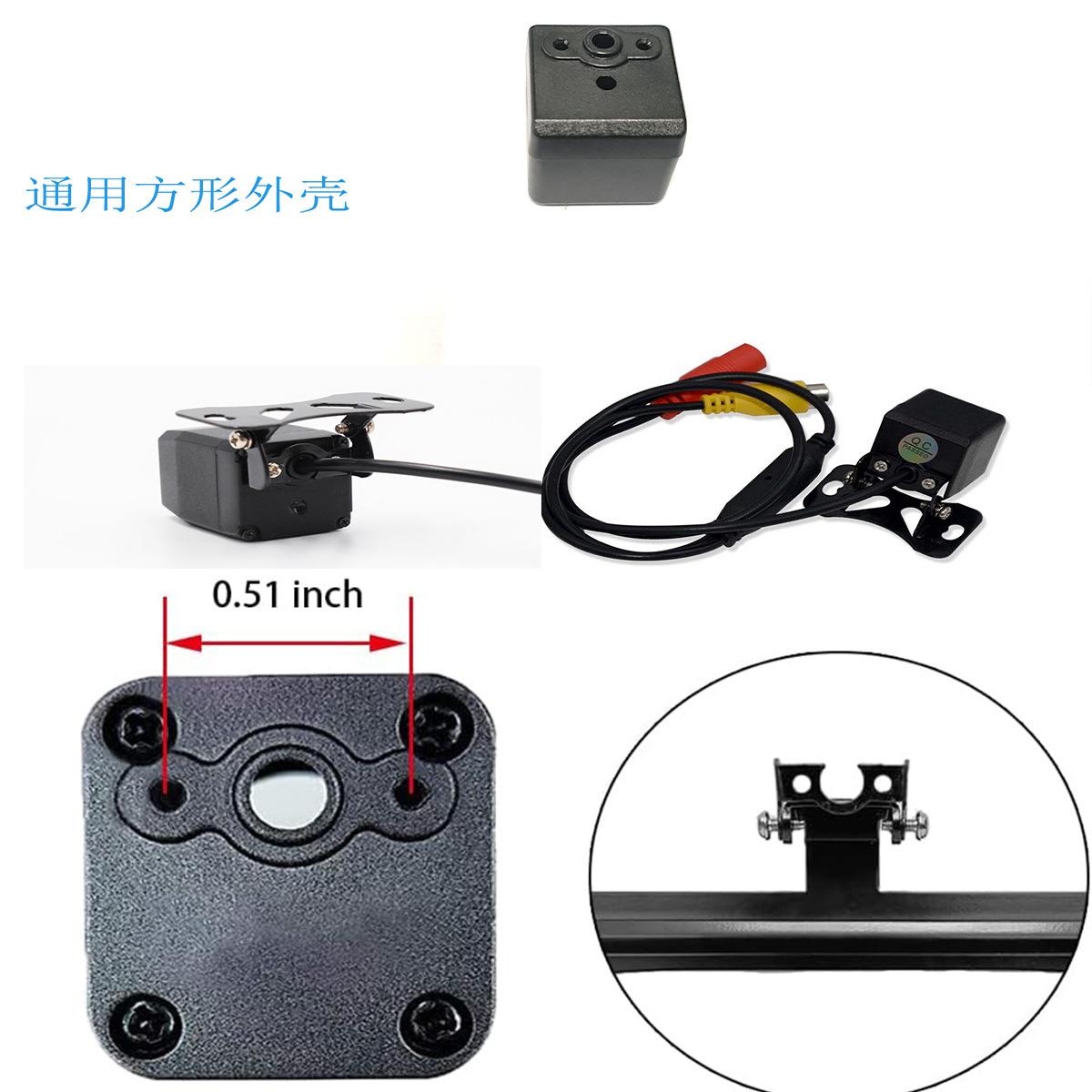 2025 Cross-border New Products Hot Selling Amazon US License Plate Frame Bracket Universal Reversing Camera Metal Bracket