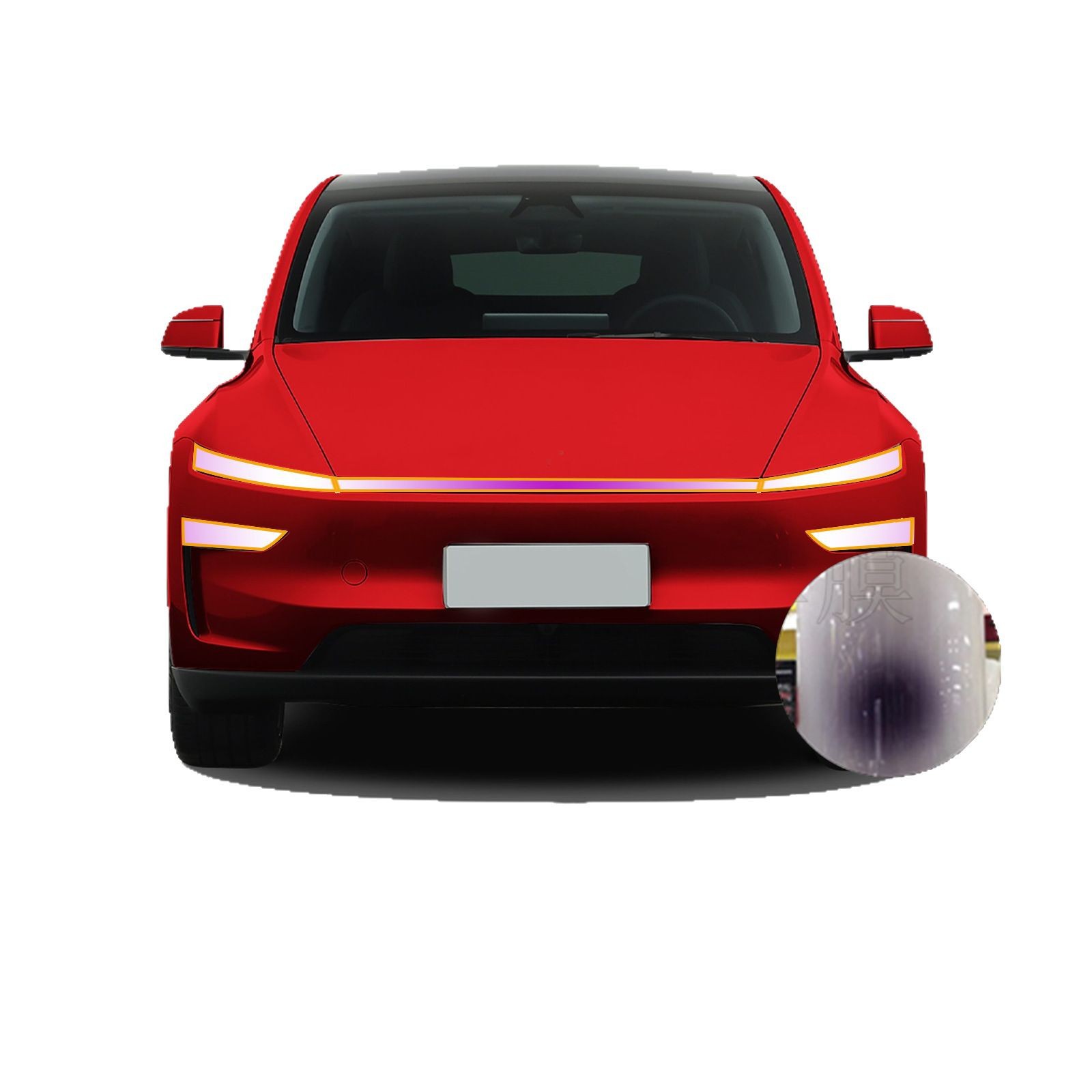 Cross-Border Exclusive Supply of the 2025 Refreshed Model Y-Juniper Tpu Transparent White-To-Purple and White-To-Light-Changing Film