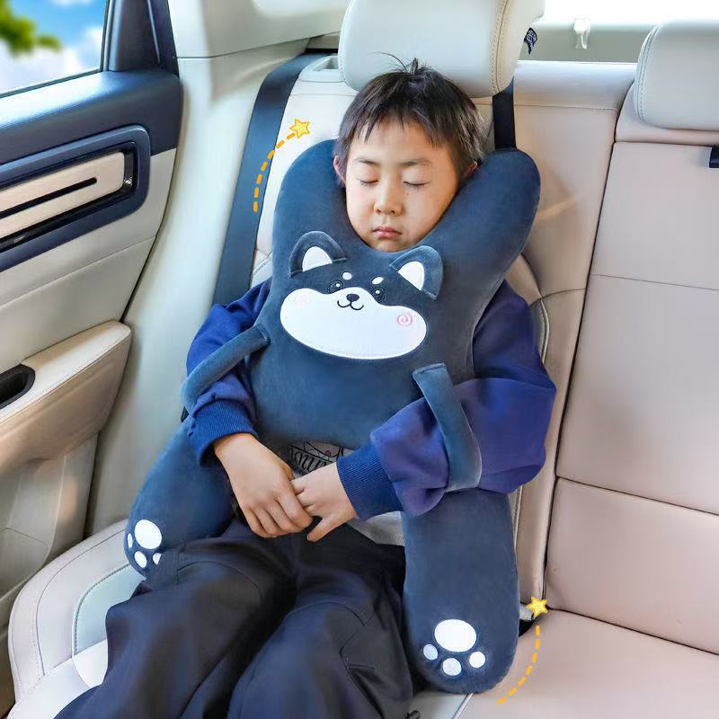 Car Pillow Children's Car Upper and Rear Sleeping Artifact Car Headrest Waist Anti-collar Cute Cartoon Sleeping Pillow