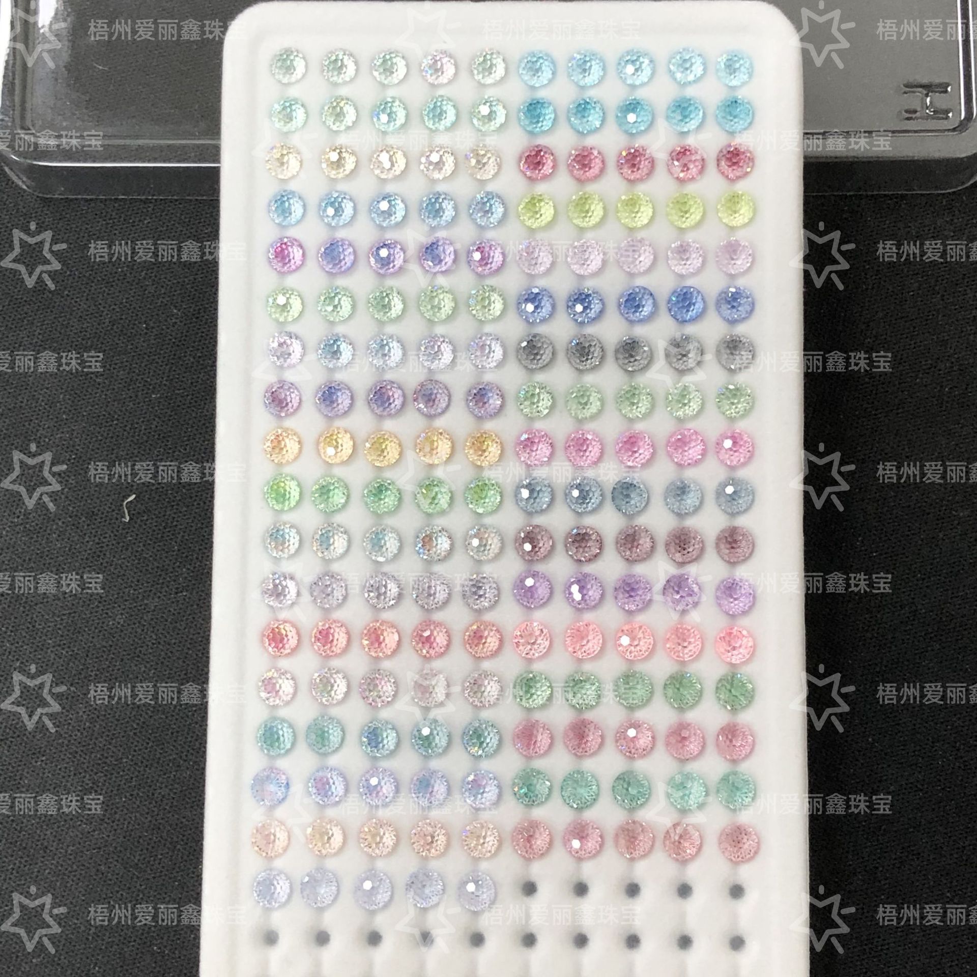 4mm Fireworks Cut Pro Board Two-Color Gradient/Single Color Plated Bottom Sandwich Small Arm Zircon (Loose Stone)