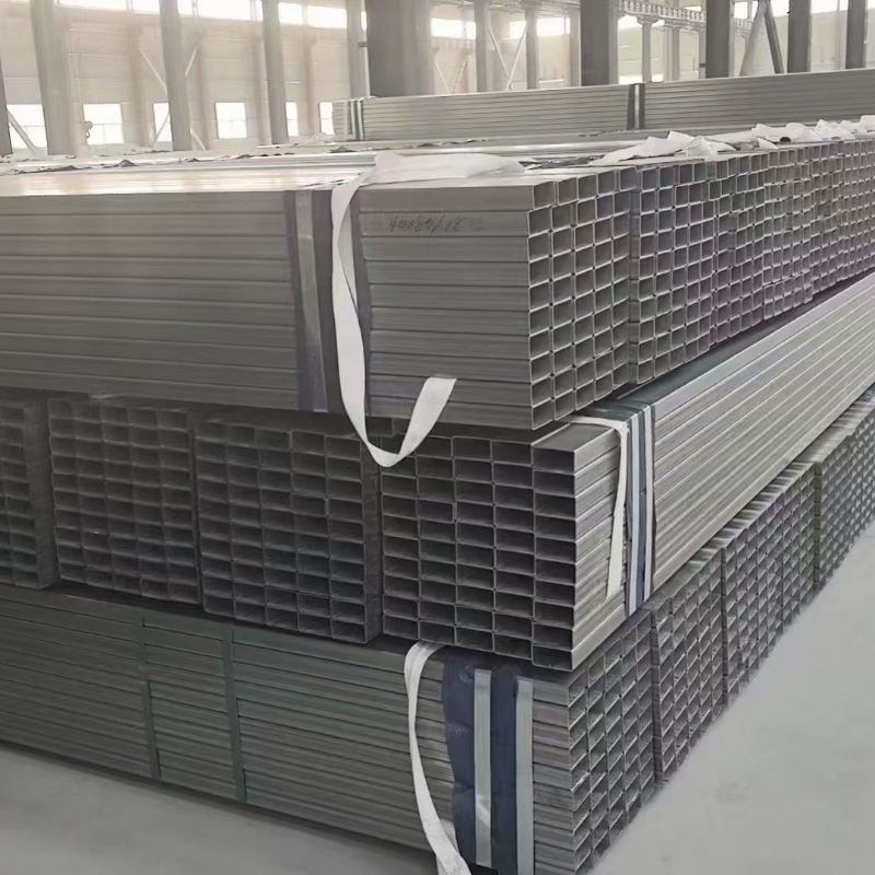 In-Stock Galvanized Square Tube 10*30 Large and Small Diameter Photovoltaic Engineering Rectangular Tube Zinc-Aluminum-Magnesium Square Tube Rectangular Tube