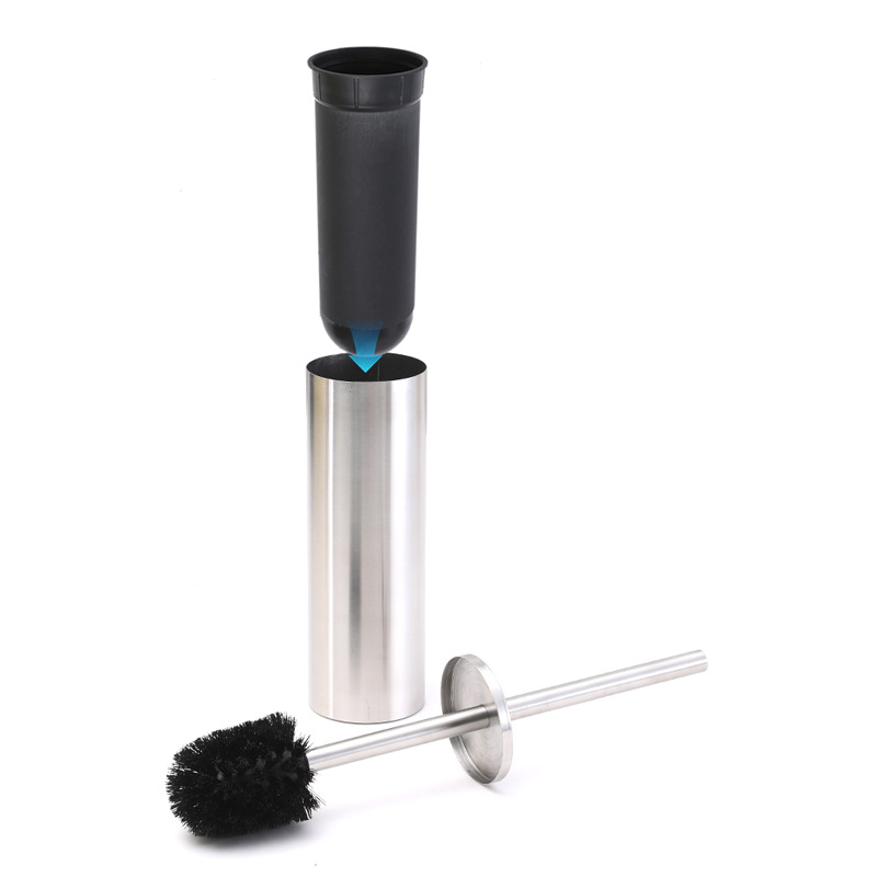Cross-border 304 Stainless Steel Toilet Brush Holder suit Toilet Toilet Toilet Toilet Brush Bathroom Wall-hanging Round Square