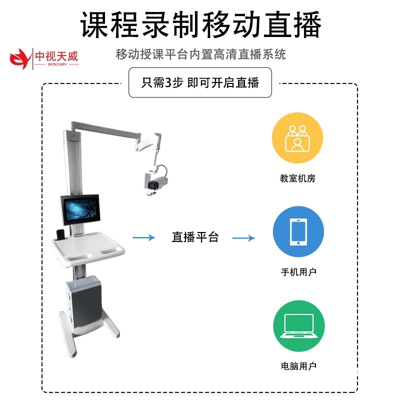 Tv-Sx200 Laboratory Teaching Movable Training Cart Assistant Mobile Teaching Training Recording and Broadcasting All-In-One Machine