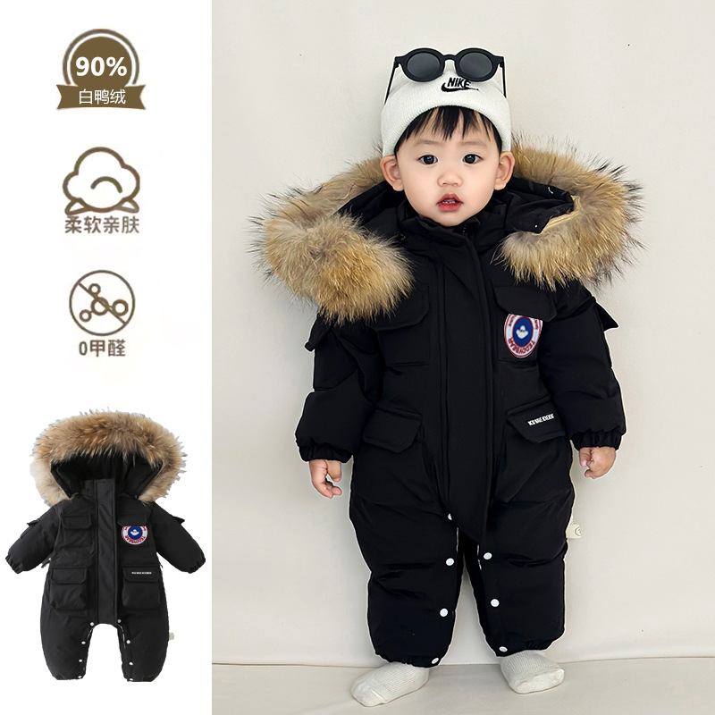 New Starting Point Clothing Baby Winter Clothes Baby Winter Warm jumpsuit Newborns Going Out Down Jacket Holding Clothes