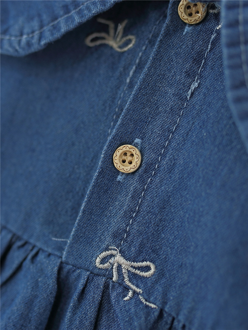 Korean Autumn New Baby Girl Dress, Stylish Denim Skirt, Children's Baby Lapel Princess Dress, Foreign Trade Wholesale