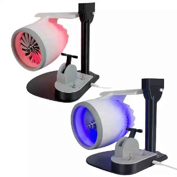 New desktop turbofan aircraft engine creative fan humidification spray with light desktop turbofan technology