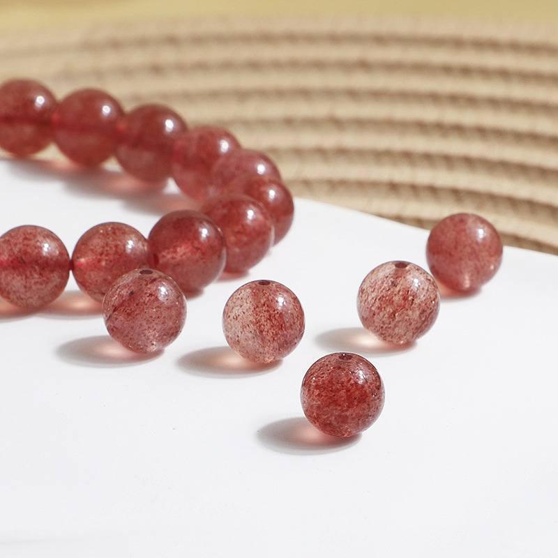 Натуральные кристаллы ледяные клубничные вафельные бусины промежуточные бусины свободные бусины DIY бижутерия стиля Ins браслет ожерелье аксессуары