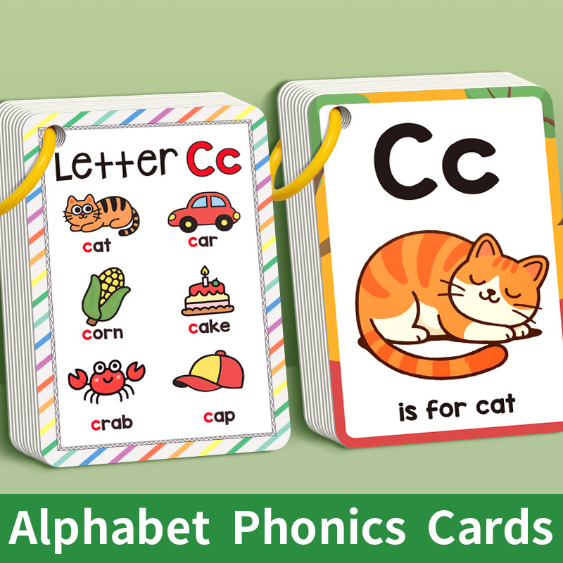 Cross-Border Alphabet Phonics English Learning Phonics Cards 27 Alphabet English Pronunciation Learning Cards