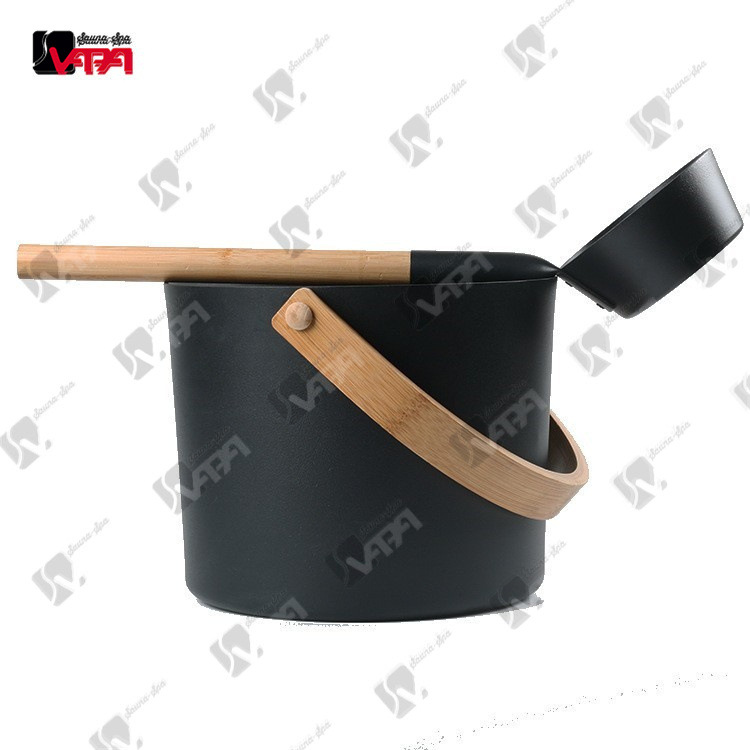 Can contact a generation of Amazon sauna aluminum bucket aluminum spoon sauna room accessories 7L spray aluminum bucket