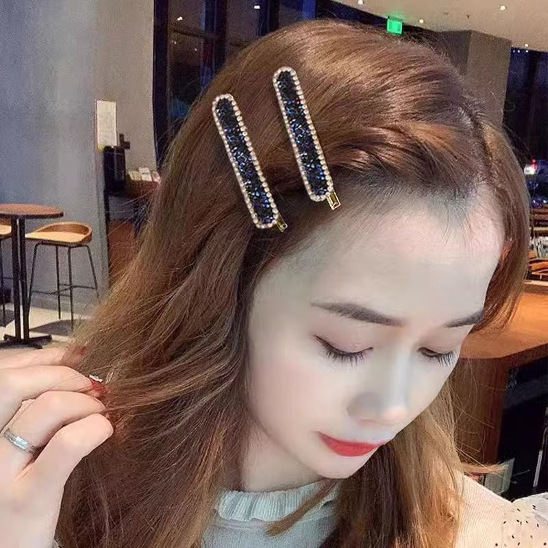 Rhinestone Korean Style Hairpin on the Side of the Back of the Head and Forehead Bangs Sparkling Diamond Hairpin New Full Diamond High-End Broken Hair Clip