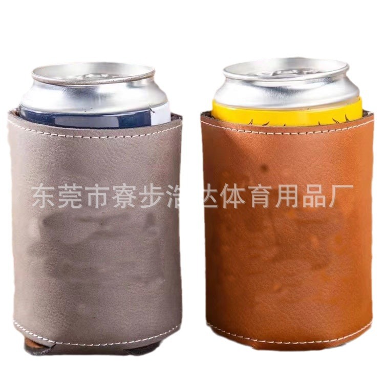 Cross-border Spot PU Leather Diving Material Party Gift Beer Beverage Can Cup Set Beverage Bottle Set