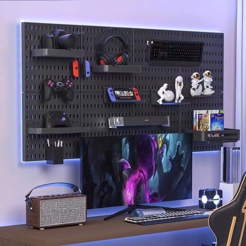 Кухонные аксессуары для перфорированной доски без сверления, многофункциональная настенная полка для хранения