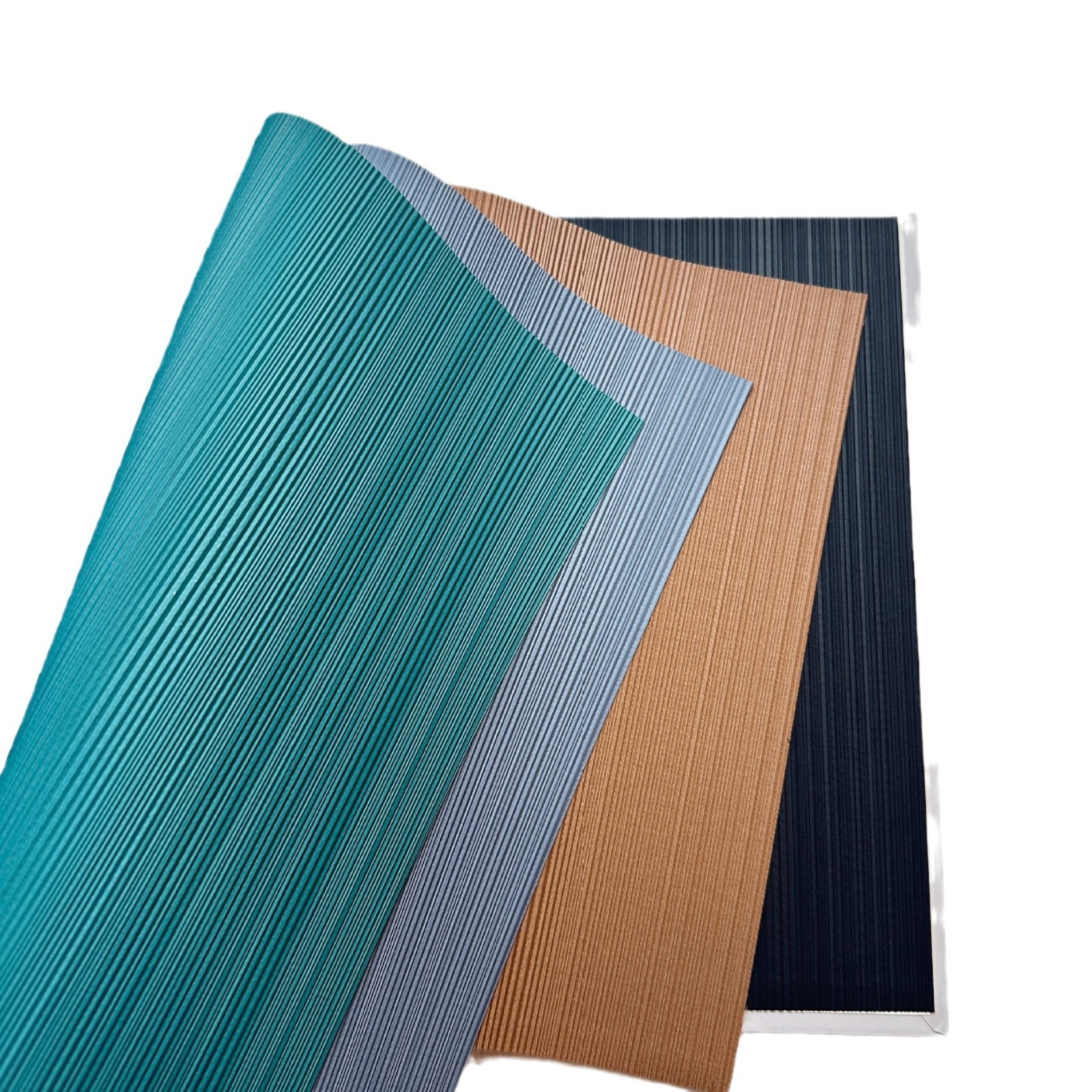 Colorful Thin Striped Vertical Pattern Cross-Patterned Fabric-Based Wall Covering Pvc Engineering Wall Covering for Chain Hotels and Offices, Flame-Retardant, Three-Dimensional Effect 09