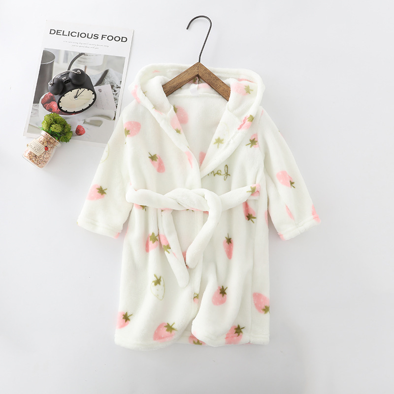 Children's Clothing 2026 Autumn and Winter Children's Full-Print Flannel Bathrobe Thickened for Small and Medium-Sized Children Boys and Girls Trendy Sleepwear