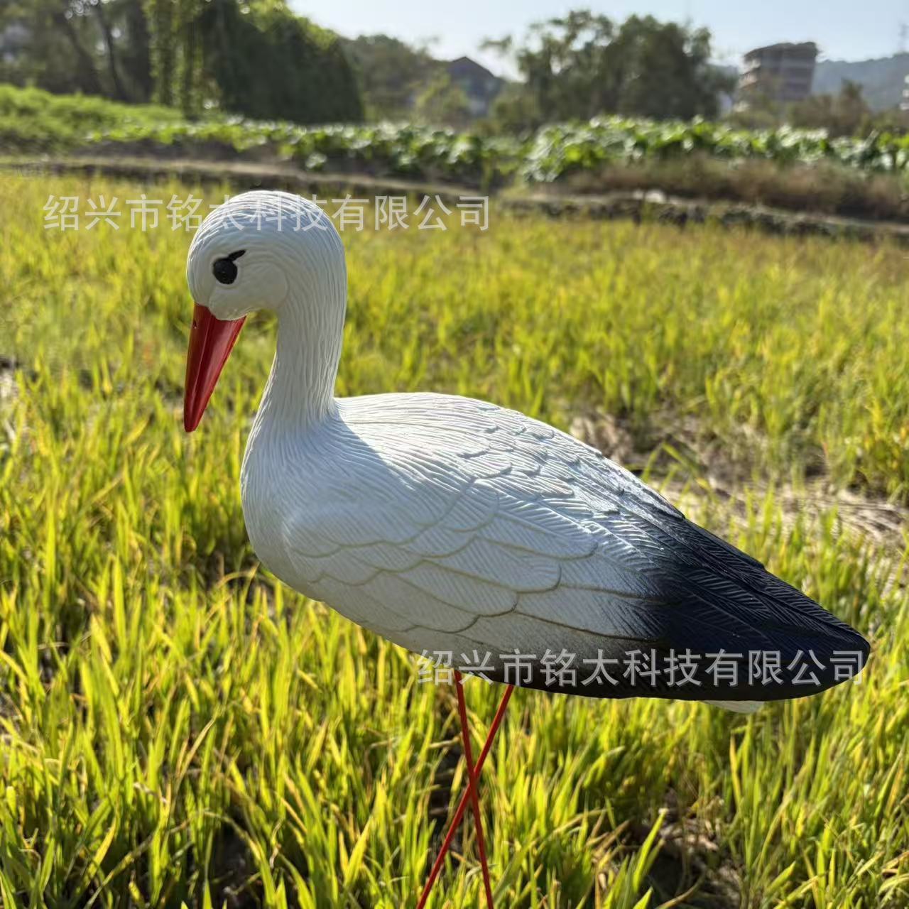 Cross-Border Pe Artificial White Crane Outdoor Courtyard Pool Landscaping Wedding Decoration Hunting Bait Plastic Ornaments