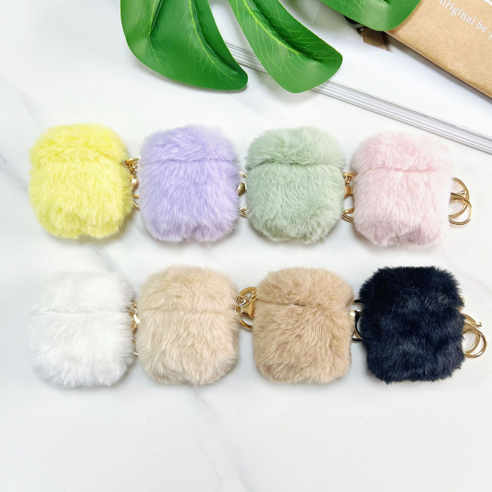 Suitable for AirPods Apple Earphone Cover Plush Shell Cute Anti-Fall Protection New Soft Shell Bluetooth Headset Colorful
