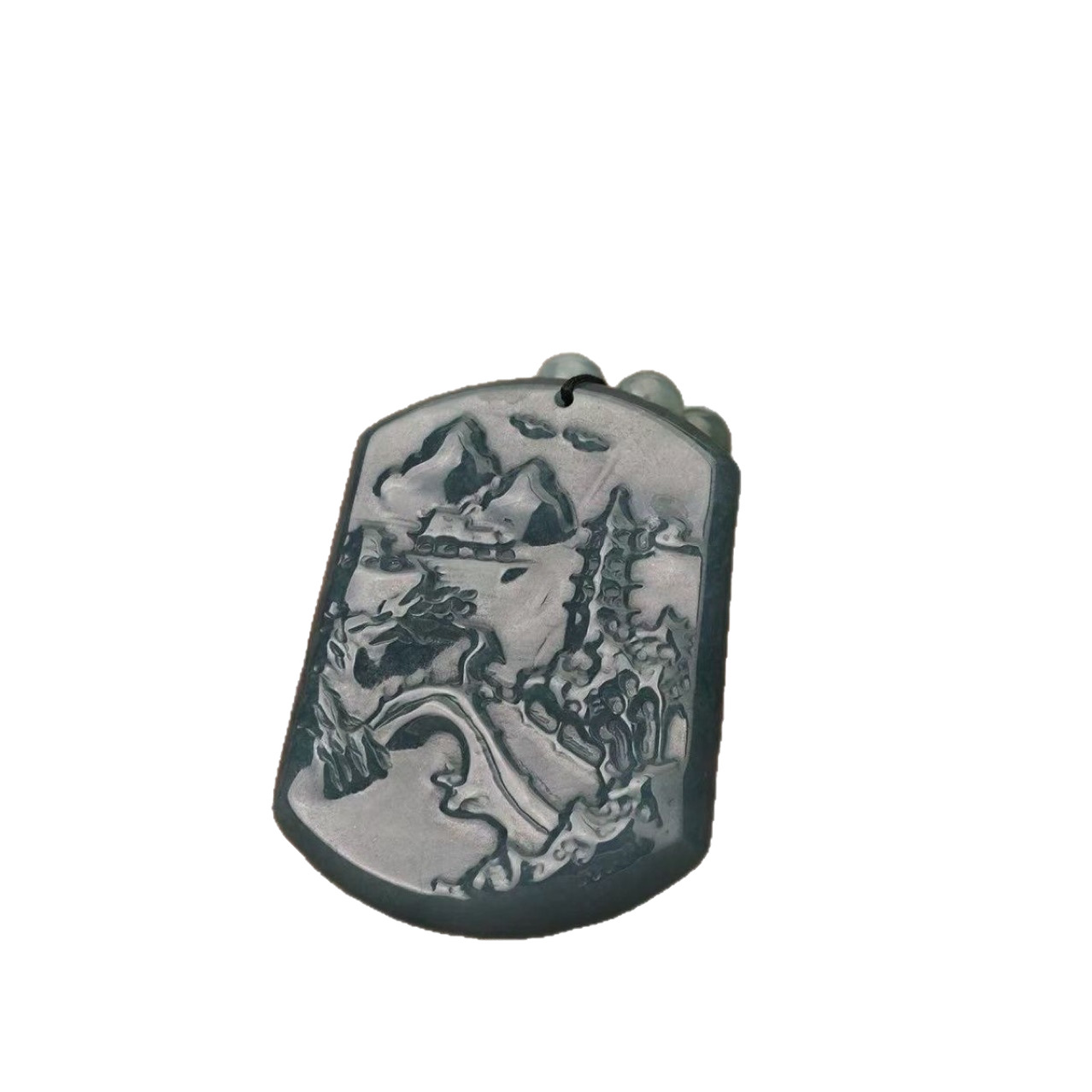 Natural Jadeite Jade A-Grade Pendant for Men and Women, Jade Pendant with Blue Water Landscape, Sihui Jewelry Jade Wholesale