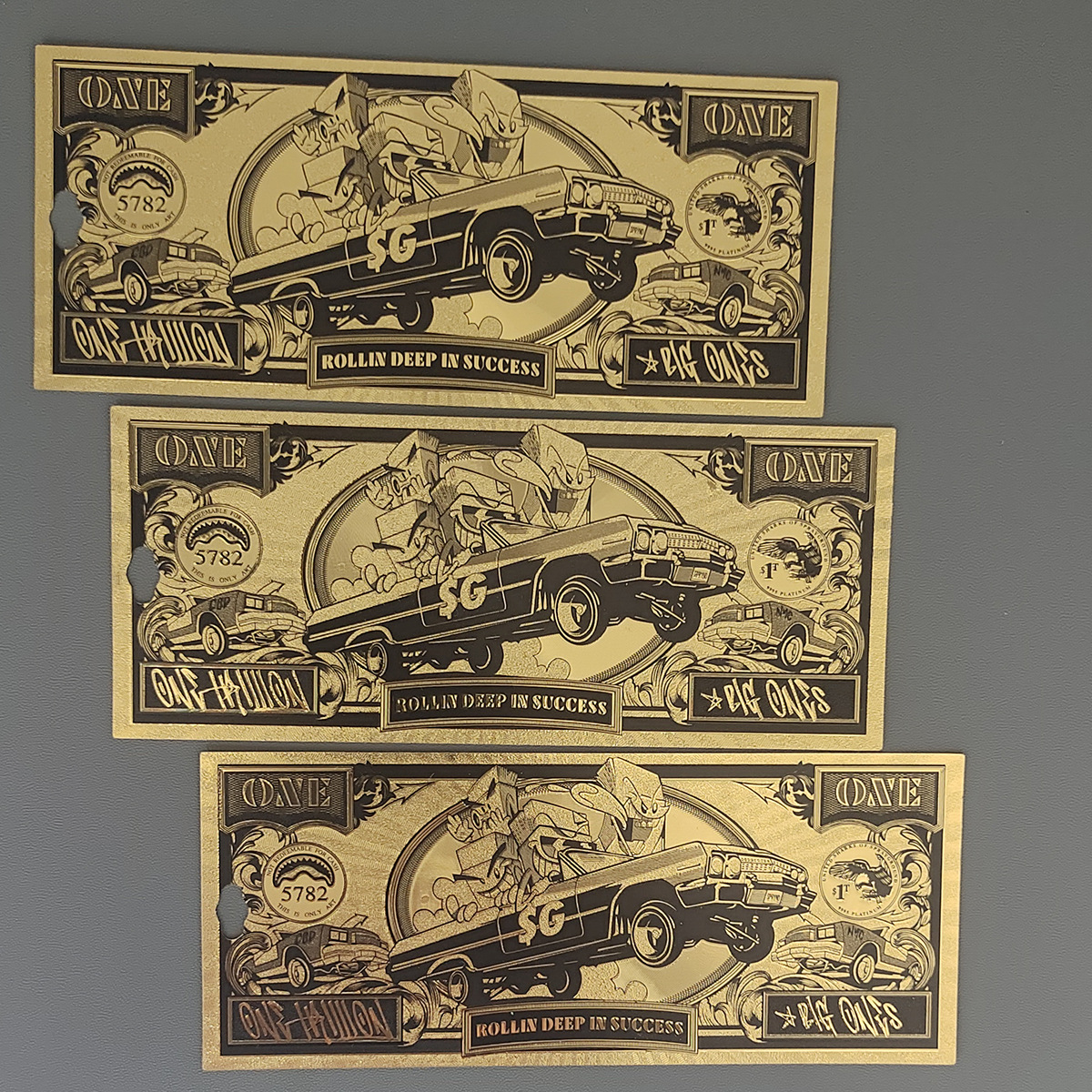 Cartoon Toy Gold Foil Pet Pvc Plastic 24K Commemorative Collection Coin Gold Banknote Card Factory Direct Sales Can Be Customized and Printed