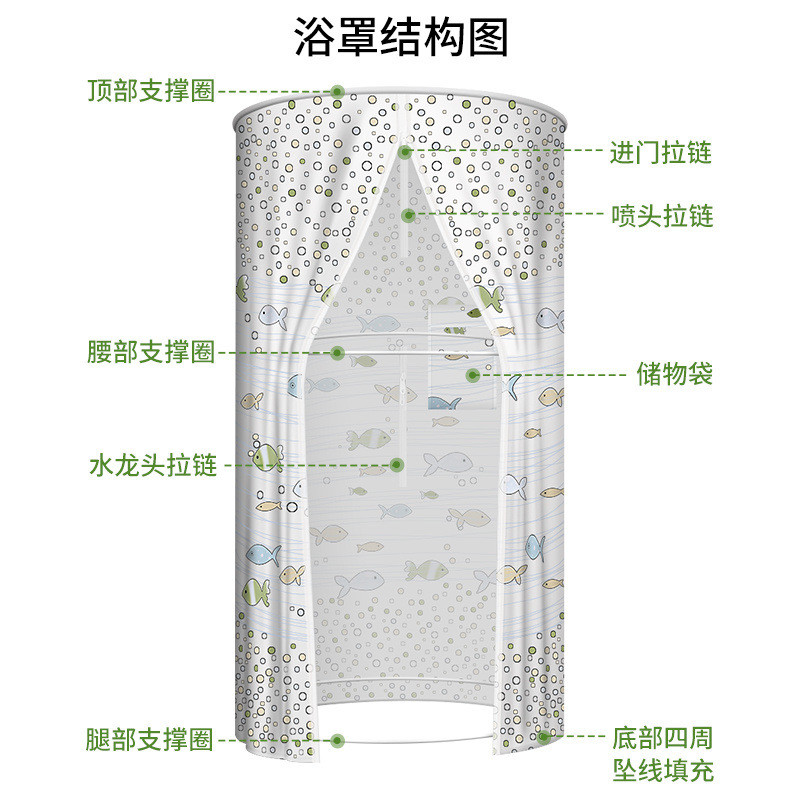 Round Bath Cover Adult and Baby Household Bath Account Thickened Thermal Insulation Warm Winter Shower Curtain Tucked-up Storage Enclosed Account