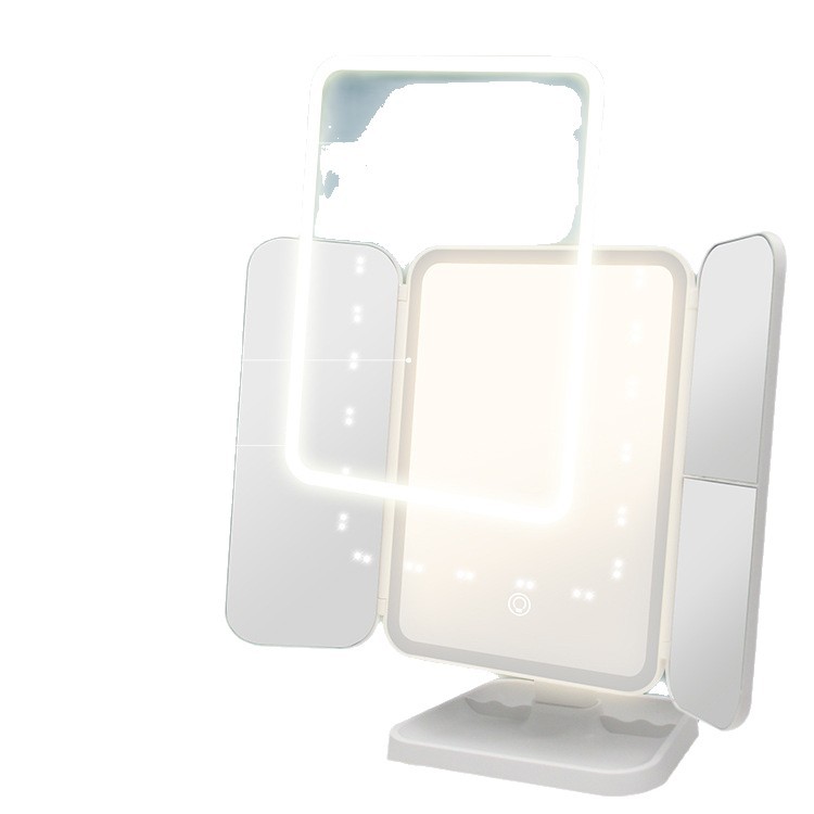 Led Lighted Desktop Desktop Stand-Up Foldableing Mirror Makeup Mirror Home Student Dormitory Magnifying Makeup Mirror