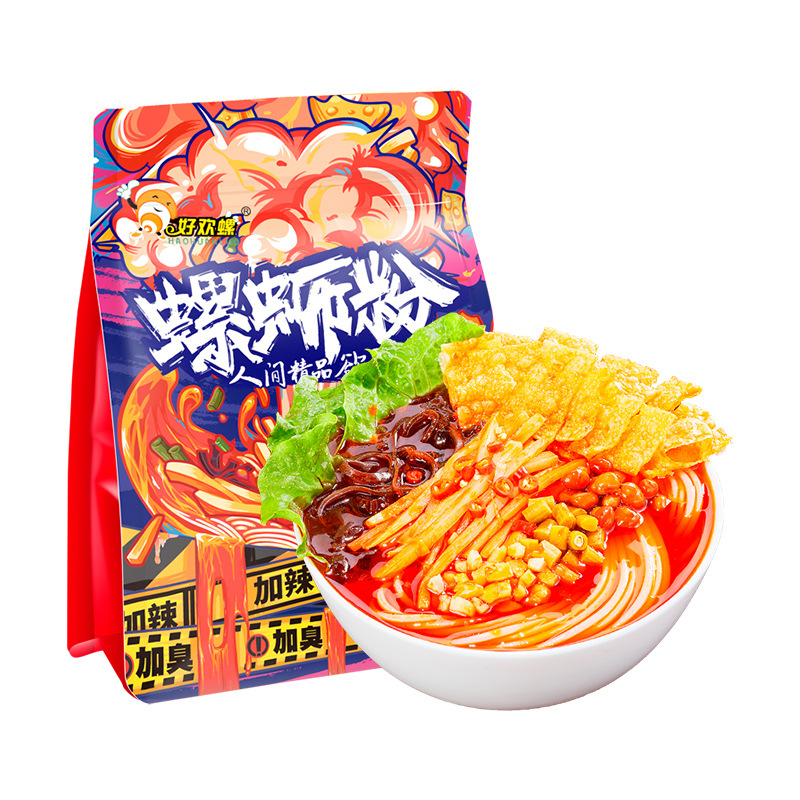 Haohuan Snail Noodle Crayfish Flavor 320g Bag Spicy and Odored Snail Noodle Rice Noodle Vermicelli Hot and Sour Noodle