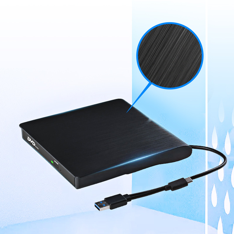 Cross-Border Usb3.0 Dvd Burner Brushed External Optical Drive Type-C Mobile External Computer Universal Drive