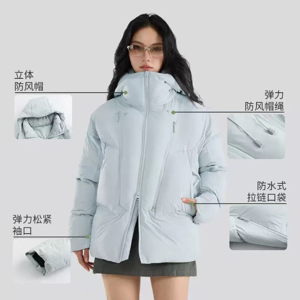 Huipeng 5000Gt Padded Jacket for Women, Outdoor Windproof, Waterproof, Warm Cotton Coat with Hood, Cold-Resistant Cotton Jacket