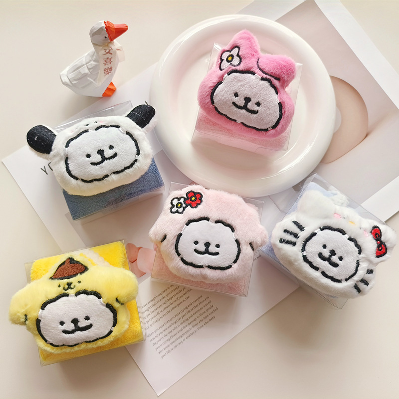 Cartoon Line White Dog Thickened Towel Towel Coral Fleece Towel Children's Face Towel Birthday Banquet Return Gift