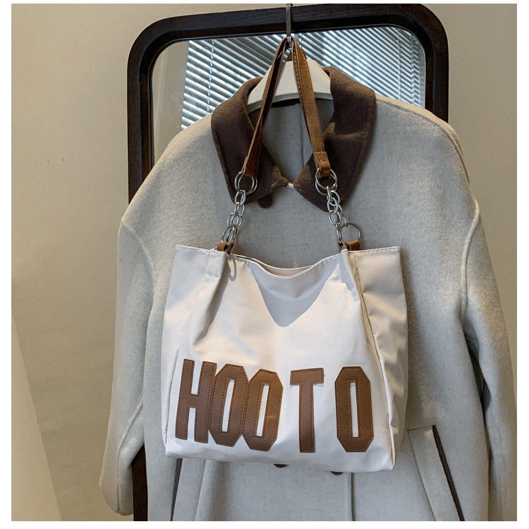 Foreign trade large capacity tote bag Korean style new simple letter chain shoulder bag retro commuter women's shopping bag