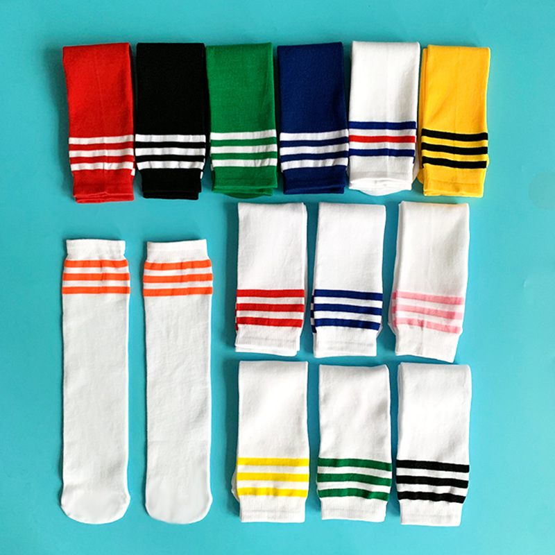 Children's Soccer Socks Students Purple Striped Boys and Girls Cheerleading Dance Performance Shin Socks Sports Socks