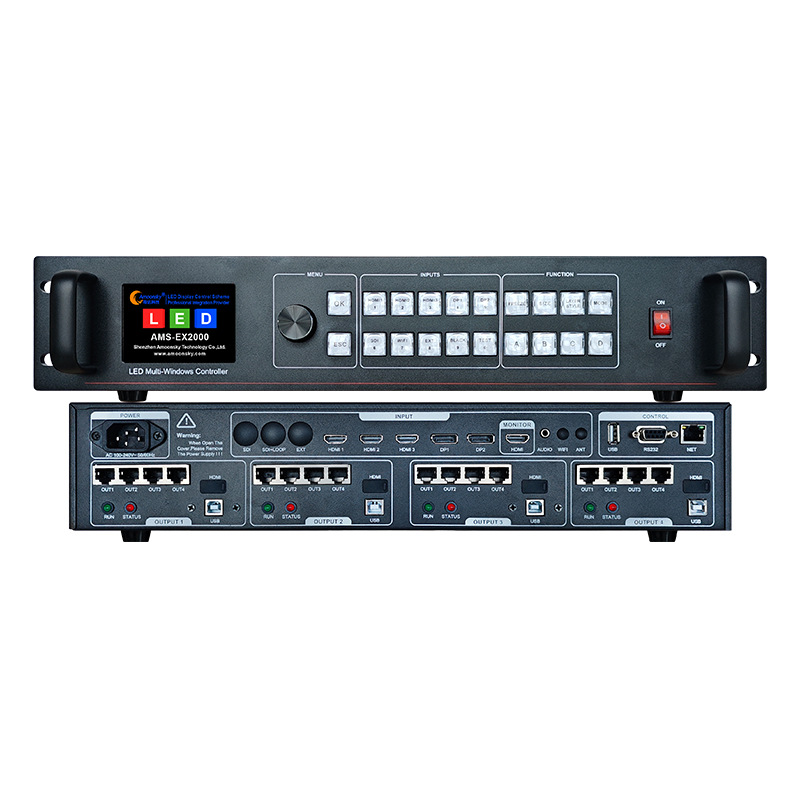 Full Color Screen Video Controller Ex2000-N Supports Nova System 16 Network Port Output Multi-Screen Video Processing
