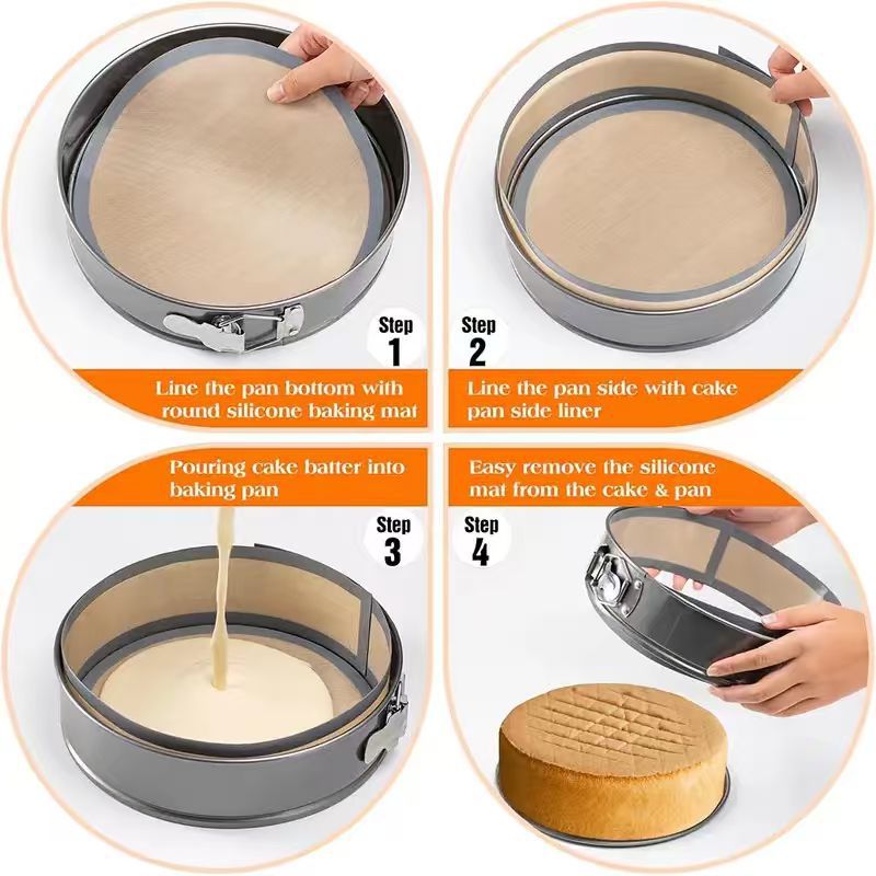Fcm Certified Springfor Long Silicone Baking Mat for Frying Pans, Kitchen Frying Pan Mat, Spring Baking Tray Baking Mat