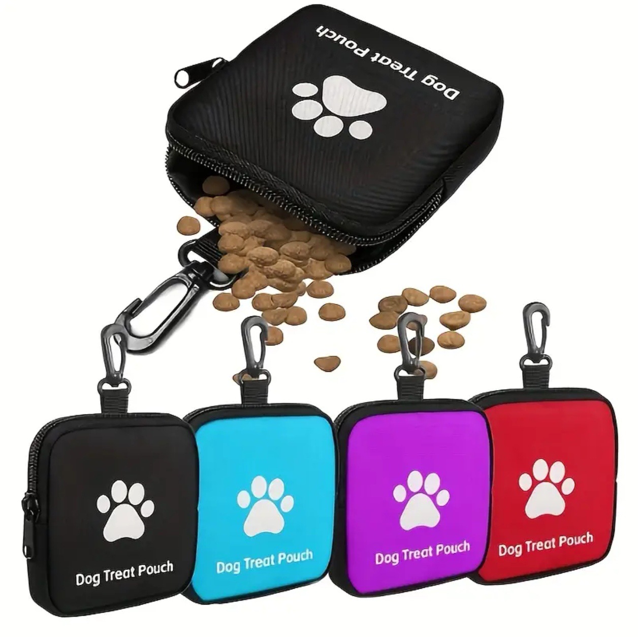 Cross-Border Hot-Selling Dog Food Bag with Zipper Seal Polyester Dog Training Snack Bag Portable Pet Snack Bag