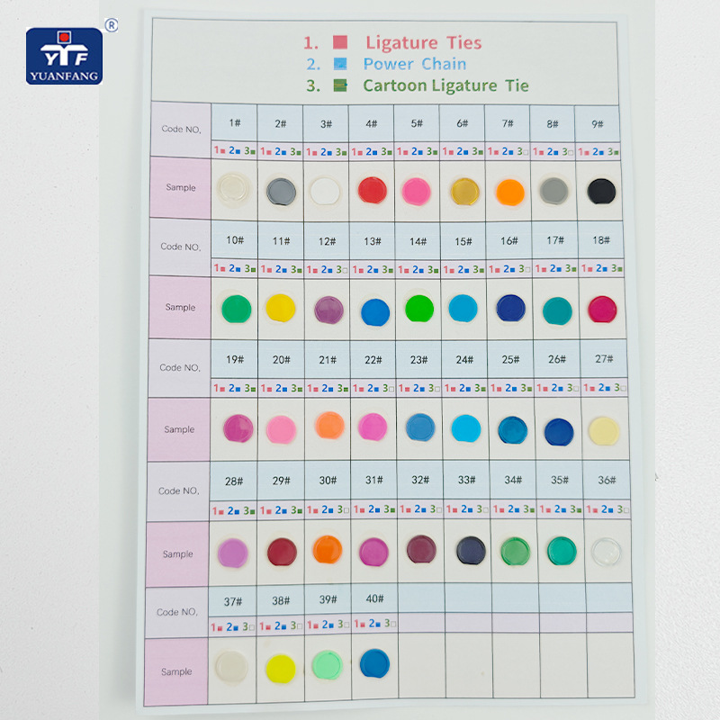 Orthodontic Ligation Ring Dental Consumables Oral Ligation Ring Color Corrective Ligation Ring Wholesale 37 Color Distant