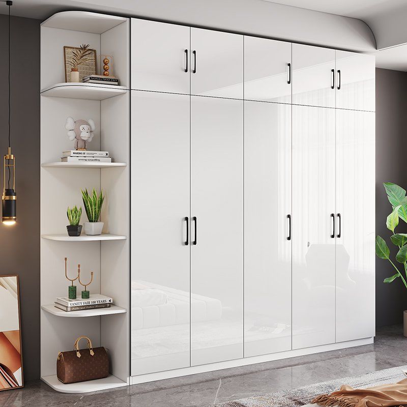 Wardrobe Solid Wood Home Bedroom Storage Storage Cabinet Modern Simple Economical Children's Large Wardrobe for Rental Housing